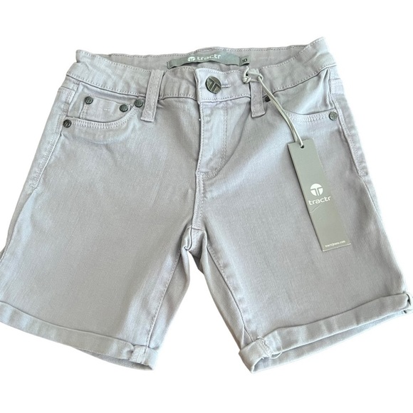 NWT Tractr- Girls Short Jeans Denim- Gray. Size 10 - Picture 1 of 6